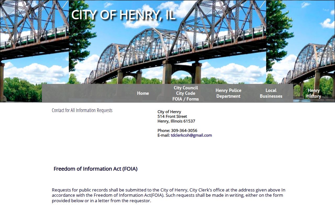 Henry criminal records FOIA instructions