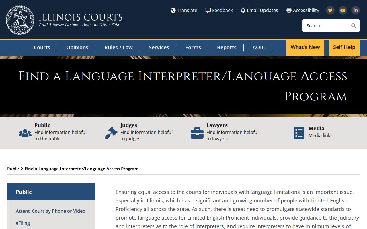Illinois Courts language interpreter resources