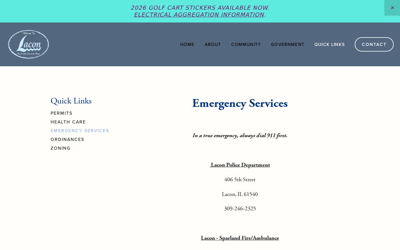 Lacon criminal records police contact