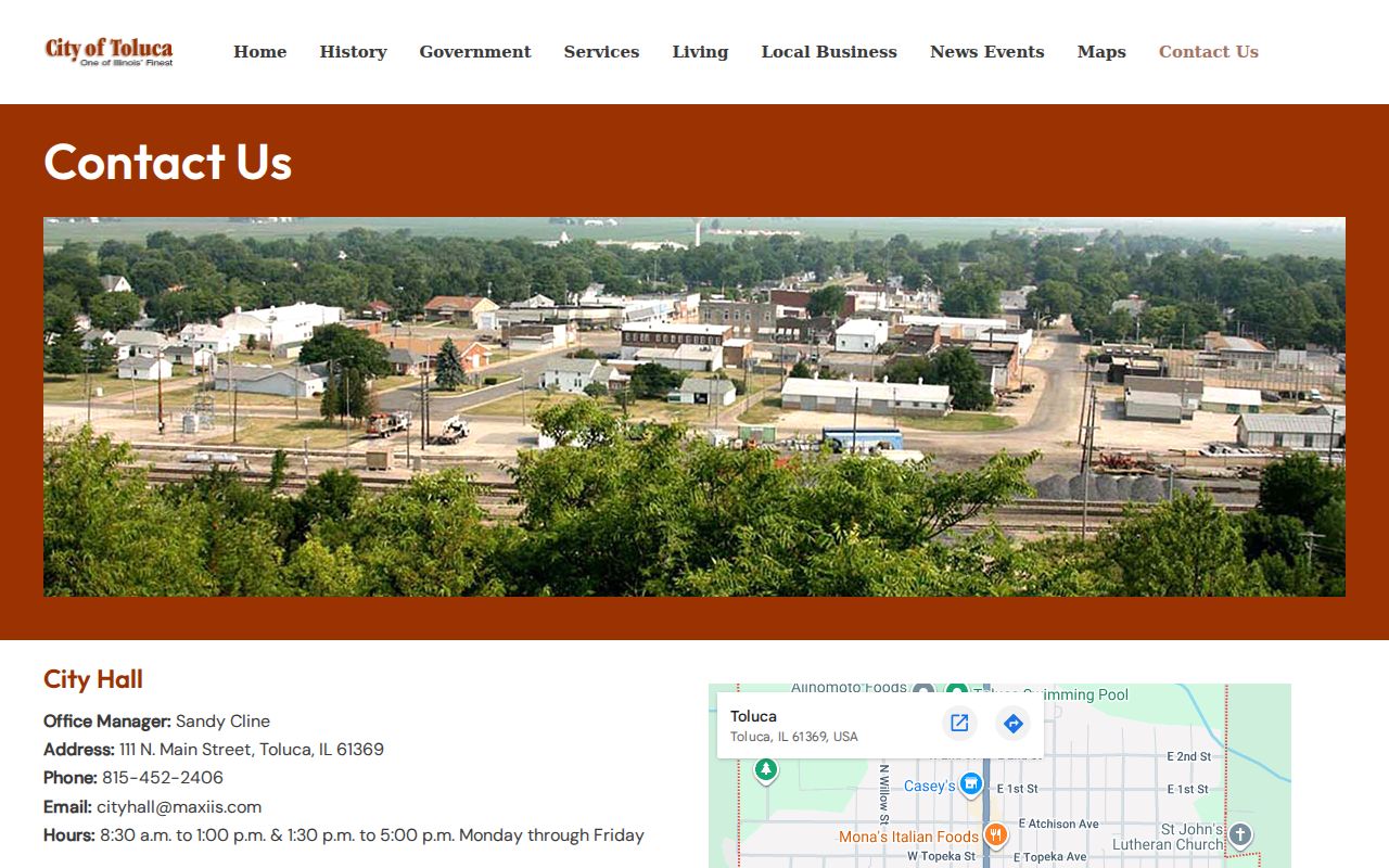 Toluca criminal record check police and City Hall contacts